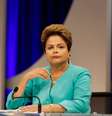 Dilma durante debate do SBT, nesta quinta-feira, 16 de outubro  Foto: Alice Vergueiro / Futura Press