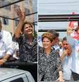 Candidata à reeleição pelo PT, Dilma Rousseff participou de duas carreatas no Rio de Janeiro, nesta segunda-feira, em que apoiou os candidatos ao governo do Estado, Marcelo Crivella (PRB) e Luiz Fernando Pezão (PMDB)  Foto: André Naddeo/Ichiro Guerra / Divulgação