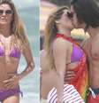 Deborah Secco e Rodrigo Simas trocaram vários beijos nesta quinta-feira (23) durante a gravação da novela Boogie Oogie, da trama das 18h, na praia da Macumba, no Rio de Janeiro. A atriz esbanjou sua boa forma ao exibir o biquíni que vestia quando entrou no mar.  Foto: Dilson Silva / AgNews