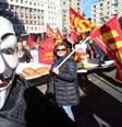 Manifestantes ocuparam ruas de cidades italianas  Foto: ANSA