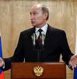 Presidente russo, Vladimir Putin, durante coletiva de imprensa após encontro de países asiáticos e europeus, em Milão. 17/10/2014.  Foto: Vasily Maximov / Reuters