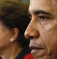 Presidente dos EUA, Barack Obama, reunido com a presidente Dilma Rousseff no Salão Oval, na Casa Branca, em Washington. 9/4/2012  Foto: Kevin Lamarque / Reuters