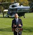 O presidente norte-americano, Barack Obama, fala sobre a resposta dos EUA ao surto de Ebola, na Casa Branca, em Washington, nesta terça-feira. 28/10/2014  Foto: Kevin Lamarque / Reuters