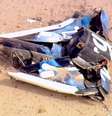 <p>Destroços da nave espacial SpaceSHipTwo, da Virgin Galactic, que explodiu durante teste na Califórnia na sexta-feira</p>  Foto: Twitter