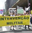 <p>Manifestantes de protesto que pede impeachment de Dilma Rousseff pedem a intervenção militar</p>  Foto: Fernando Zamora / Futura Press
