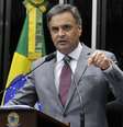 Aécio Neves faz seu primeiro discurso na tribuna do Senado após as eleições  Foto: Geraldo Magela / Agência Senado
