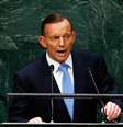 <p>O primeiro-ministro da Austr&aacute;lia,&nbsp;Tony Abbott,&nbsp;discursa durante a Assembleia&nbsp;Geral das Na&ccedil;&otilde;es Unidas, em Nova York, em 25 de setembro</p>  Foto: Lucas Jackson / Reuters