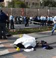 <p>O motorista foi morto na cena do incidente por policiais</p>  Foto: MENAHEM KAHANA / AFP