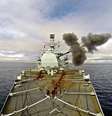 A fragata da Marinha Real "Iron Duke" faz treinamento de explosivo em San Carlos, Malvinas  Foto: Twitter