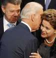 <p>Dilma Rousseff&nbsp;cumprimenta o vice-presidente americano&nbsp;Joe Biden; ser&aacute; a segunda vez que ele vir&aacute; ao Pa&iacute;s nos &uacute;ltimos seis meses</p>  Foto: Maglio Perez / Reuters