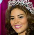 A Miss Honduras Mundo 2014 durante concurso  Foto: STR / AFP