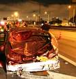 Um pessoa morreu e outras duas ficaram feridas em um acidente na altura do KM 16 da Rodovia Anchieta, sentido litoral, na altura de São Bernardo do Campo, na madrugada deste sábado (29/11)  Foto: Edison Temoteo / Futura Press