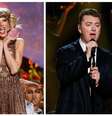 Montagem de fotos da estrela pop Taylor Swift e do cantor britânico de soul-pop Sam Smith durante o American Music Awards, em Los Angeles, nos Estados Unidos, em novembro. 23/11/2014  Foto: Mario Anzuoni / Reuters