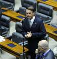 Deputado Jair Bolsonaro na sessão para votar o pedido de cassação do mandato do deputado André Vargas  Foto:  Lucio Bernardo Jr. / Agência Brasil