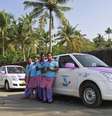Estado de Kerala lançou os "She Taxis", uma frota de 40 táxis rosas dirigidos por mulheres  Foto: Sivaram V. / Reuters