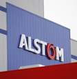 Logotipo da Alstom durante visita inaugural a instalações na França. 02/12/2014  Foto: Stephane Mahe / Reuters