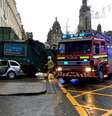 <p>Veículo colidiu com a lateral do Hotel Millennium</p>  Foto: SkyNews / Reprodução