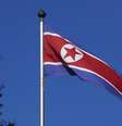 Bandeira da Coreia do Norte na sede da missão permanente do país em Genebra. 02/10/2014  Foto: Denis Balibouse / Reuters