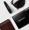 HD externo da Samsung tem até 1 TB em SSD, ou disco em estado sólido, que é mais confiável e resistente que discos comuns - disponível nos EUA a partir de US$ 179 e sem previsão de chegada ao Brasil  Foto: Samsung / Divulgação