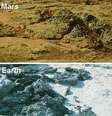 Imagens comparam presença de sedimentos em Marte e na Terra  Foto: Daily Mail / Reprodução