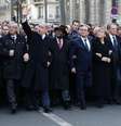Chefes de Estado participam de marcha solidária em Paris, na França, após os atentados, no domingo. 11/01/2015  Foto: Philippe Wojazer / Reuters