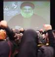 Líder do Hezbollah,  Sayyed Hassan Nasrallah, fala a apoiadores via vídeo em Beirute. 09/01/2015  Foto: Hasan Shaaban / Reuters
