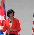 A secretária assistente de Estado norte-americana, Roberta Jacobson, concede entrevista coletiva em Havana, Cuba, nesta quinta-feira. 22/01/2015  Foto: Stringer / Reuters
