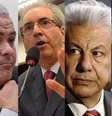 Candidatos a presidência da Câmara dos Deputados: Júlio Delgado (PSB-MG), Eduardo Cunha (PMDB-RJ), Arlindo Chinaglia (PT-SP) e Chico Alencar (Psol-RJ).  Foto: Arte Terra