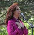 A presidente da Argentina, Cristina Kirchner, inaugura anfiteatro em El Calafate, na Argentina, em fevereiro. 14/02/2015  Foto: Presidência da Argentina / Reuters