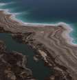 Vista aérea do Mar Morto mostra que o lugar está secando  Foto: Forward / Reprodução