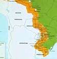 Mapa incorreto traz Bolívia e Paraguai como um país só, além de identificar dois Paraguais  Foto: Futura Press