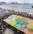 Evento reuniu centenas de pessoas na praia de Copacabana  Foto: Rio 2016 / Divulgação