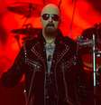 O Judas Priest, liderado por Rob Halford, se apresentou na Arena Anhembi, em São Paulo, na noite deste sábado (25).  Foto: Osmar Portilho / Terra