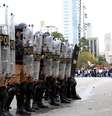 Polícia Militar agiu contra manifestantes na capital do Paraná  Foto: Agência Paraná