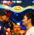 Pacquiao mostrou mais descontração, contra seriedade adversária  Foto: Al Bello / Getty Images