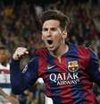 Lionel Messi, do Barcelona, comemora gol marcado sobre o Bayern de Munique, pela partida de ida das semifinais da Liga dos Campeões, em Barcelona. 06/05/2015  Foto: Gustau Nacarino / Reuters