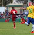 Judivan, do Cruzeiro, entrou na segunda etapa e fez o gol da vitória brasileira  Foto: CBF / Divulgação
