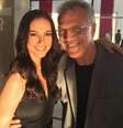 Paolla Oliveira e Pedro Bial nos bastidores de campanha publicitária  Foto: @paolaoliveira5/Instagram / Reprodução