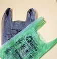 As sacolas plásticas convencionais na cor branca foram substituídas por sacolas nas cores verde ou cinza  Foto: Daniela Leite