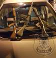 Os três fuzis apreendidos pela Polícia Federal após perseguição na Linha Amarela  Foto: Polícia Federal / Divulgação