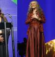 Grávida, Dira Paes apresentou o prêmio em homenagem a Maria Bethânia  Foto: Alex Palarea e Felipe Assumpção / AgNews