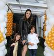 Carol Celico com os filhos Luca e Isabella  Foto: Paduardo e Thiago Duran / AgNews