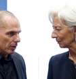Ministro das Finanças da Grécia, Yanis Varoufakis, e diretora-gerente do FMI, Christine Lagarde  Foto: Francois Lenoir / Reuters