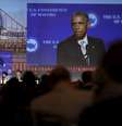 Barack Obama, disse durante conferência em San Francisco, 19 de junho, que ataque à igreja expôs a 'praga' do racismo ainda presente nos Estados Unidos  Foto: Robert Galbraith / Reuters