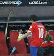 Com atuação abaixo de sua excelente média na Copa América, Valdivia foi substituído e reclamou muito  Foto: Felipe Zanca / Latin Content/Getty Images