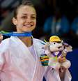 Nathalia Brígida, que desbancou Sarah Menezes na convocação para o Pan, conquistou a primeira medalha do Brasil em Toronto  Foto: Eduardo Palacio / Terra