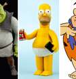 Personagens de desenhos animados gordos podem estimular má alimentação nas crianças. Shrek, Homer e Flintstone  Foto: iStock/iStock/Divulgação