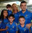 Buddy Valastro e família no camarote do Allianz Parque  Foto: Francisco Cepeda / AgNews