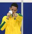 Thiago Pereira festeja mais uma medalha em Toronto  Foto: Satiro Sodre / SS Press
