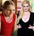 Abigail Breslin como Little Miss Sunshine (à esq.) e durante festa da Fox, na noite desta quinta-feira (6)  Foto: Divulgação/Kevin Winter / Divulgação/Getty Images